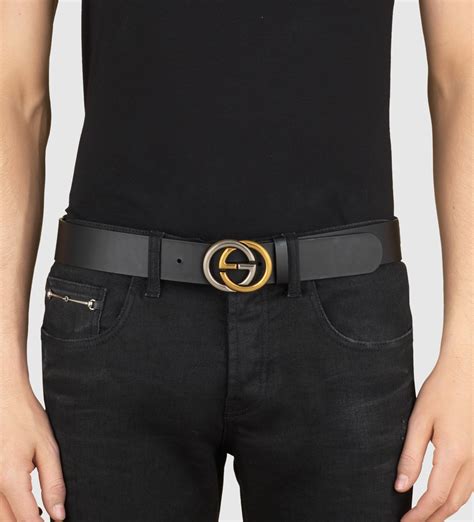 black gucci belt interlocking g|gucci belt with tiger buckle.